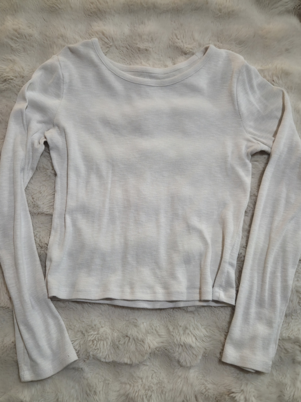 Universal Thread White Ribbed Long Sleeve Top
